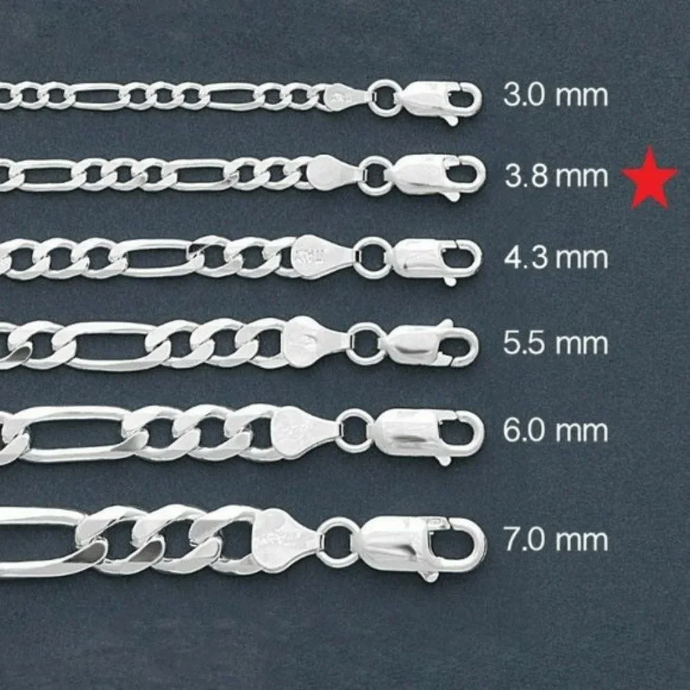 Sterling Silver Figaro Anklet Real Silver Layering Ankle Bracelet 925 Italy - Picture 4 of 4